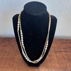 Givenchy Gold Tone Faux Pearl Necklace​​​​